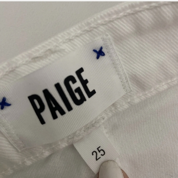 Paige Jeans Margot Ankle Skinny Jeans Crisp White Raw Hem Size 25 - Picture 7 of 8